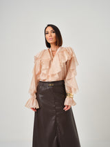 Camicia cipria volant FEDERICA BI