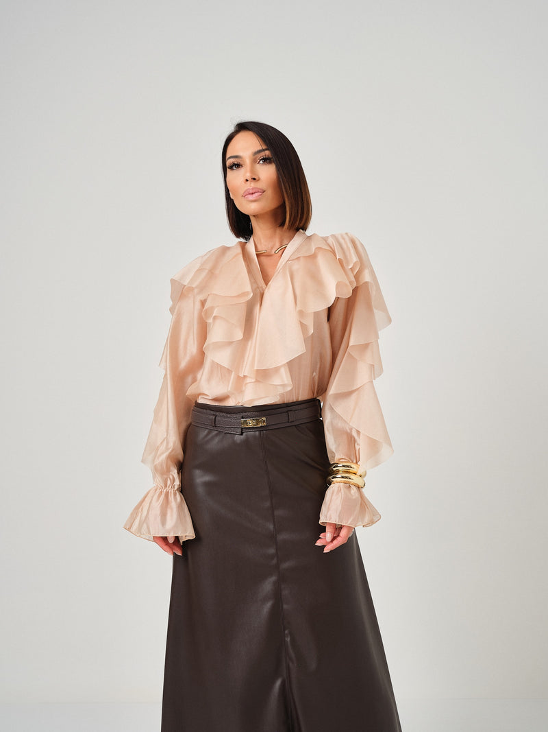 Camicia cipria volant FEDERICA BI