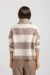 Cardigan riga beige FEDERICA BI