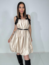 Abito in tafta’ beige FEDERICA BI