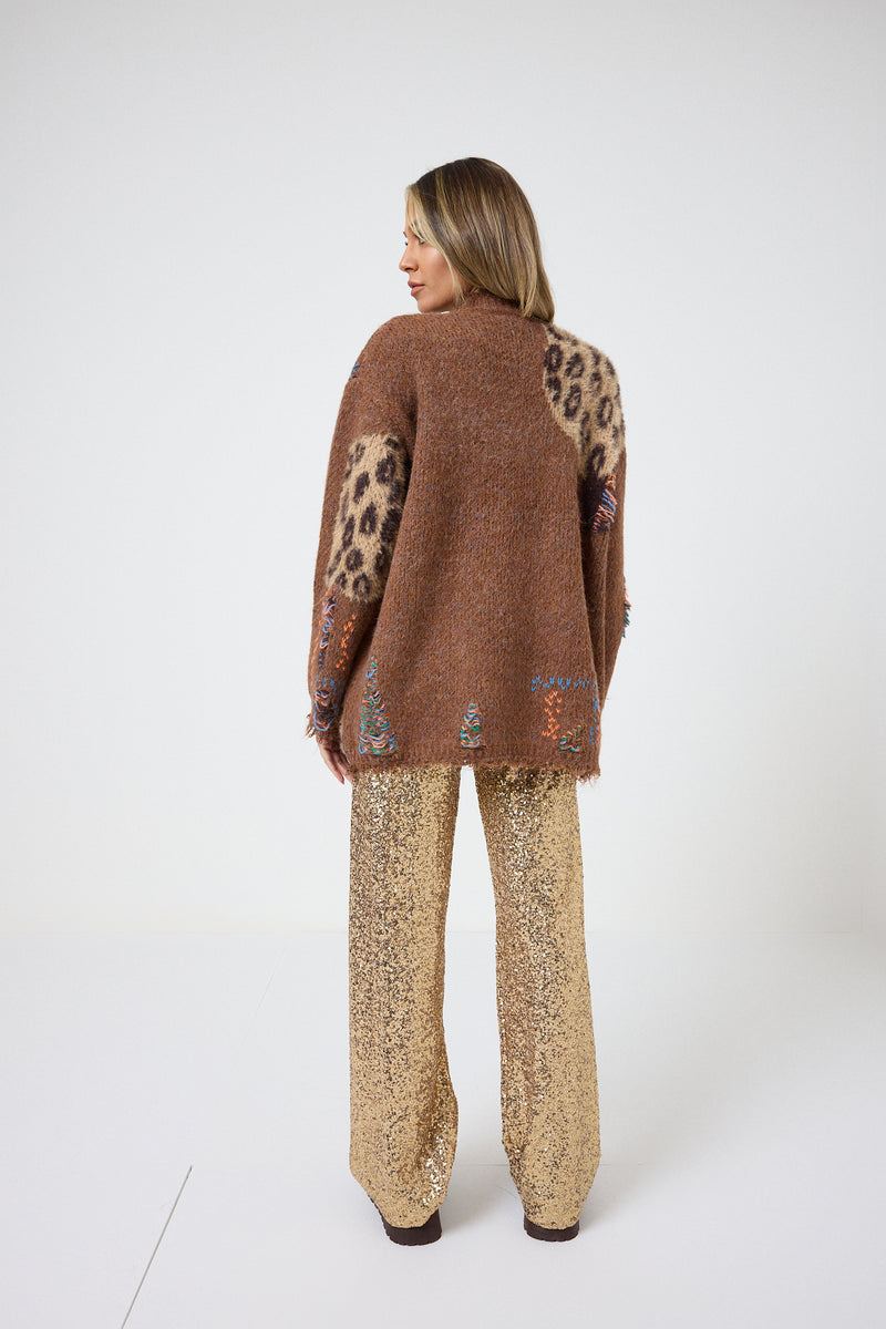 Pantalone in paillettes oro FEDERICA BI