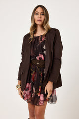 Blazer suede marrone FEDERICA BI