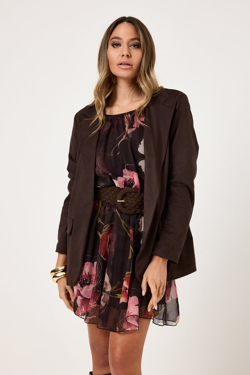 Blazer suede marrone FEDERICA BI