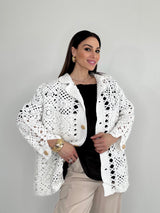 Cardigan in cotone crochet FEDERICA BI