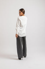 Maglia bianca polsino in cotone FEDERICA BI