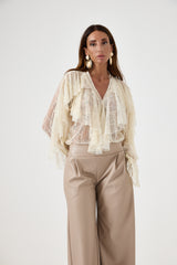 Camicia in pizzo burro FEDERICA BI