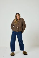 Cardigan bottone oro FEDERICA BI