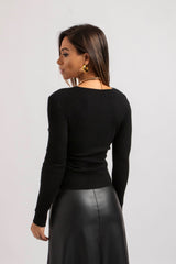 Maglia nera incrocio FEDERICA BI