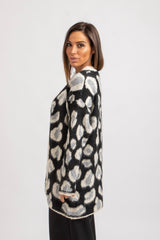 Cardigan animalier avorio FEDERICA BI