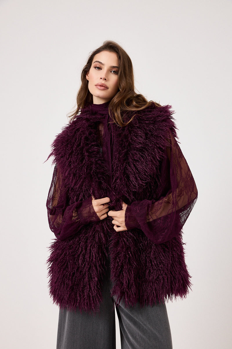 Gilet ricciolino bordeaux FEDERICA BI