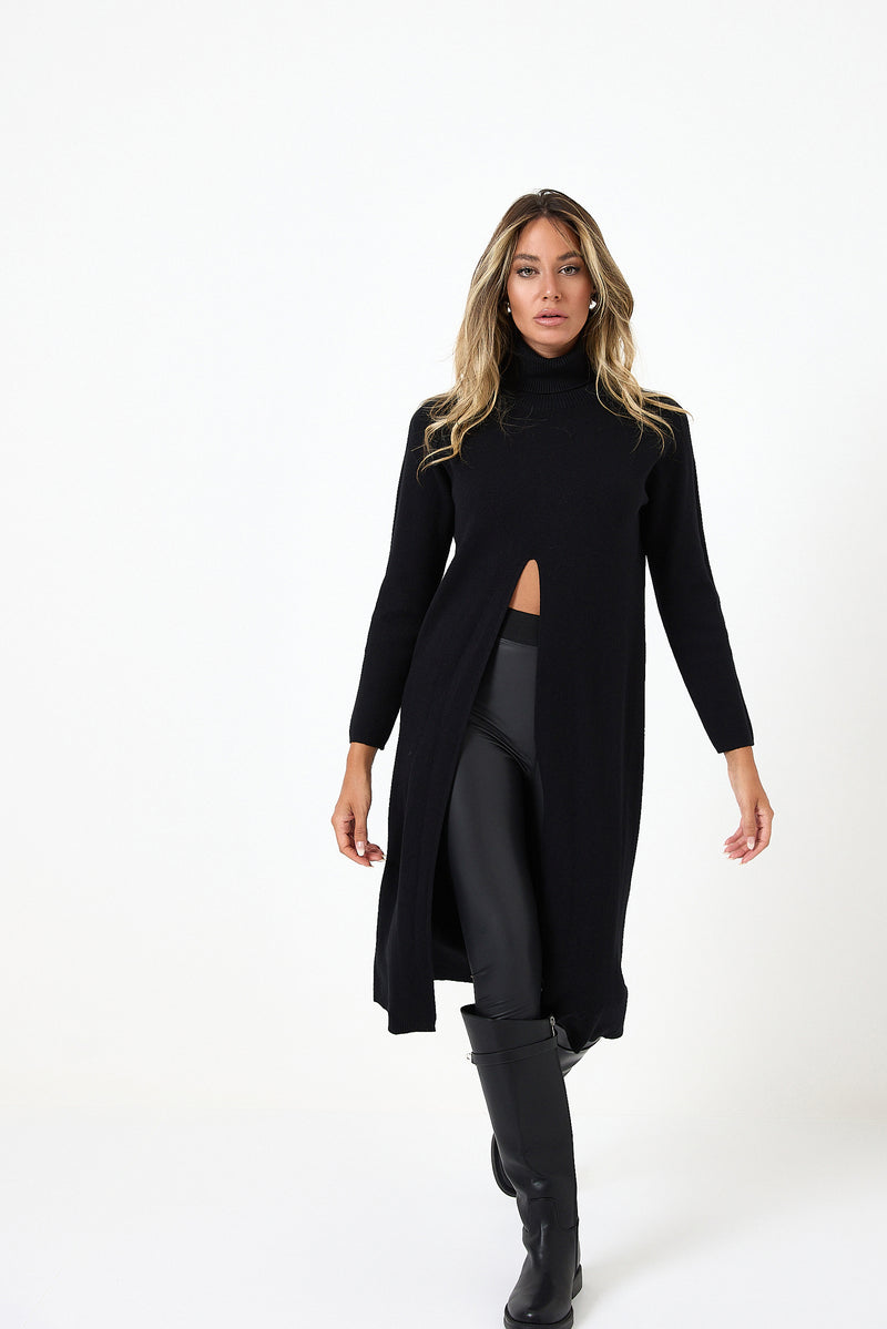 Maglia lunga nera FEDERICA BI