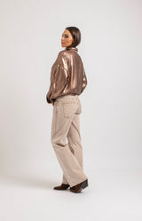 Denim elasticizzato beige FEDERICA BI