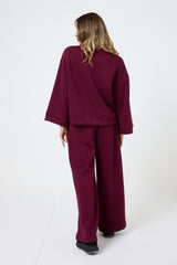 Completo tuta in punto Milano bordeaux FEDERICA BI