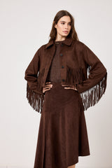 Giacca in ecosuede marrone FEDERICA BI