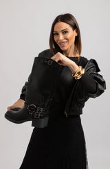 Stivale nero biker FEDERICA BI