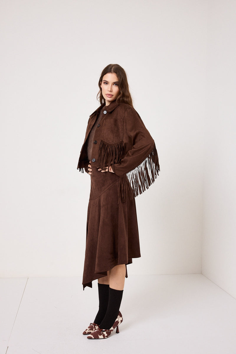 Giacca in ecosuede marrone FEDERICA BI