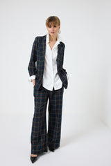 Blazer tartan blu notte FEDERICA BI
