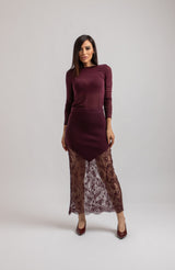 Gonna tricot e pizzo chantilly FEDERICA BI