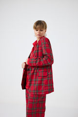 Blazer tartan rosso FEDERICA BI