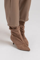 Tronchetto in suede beige FEDERICA BI