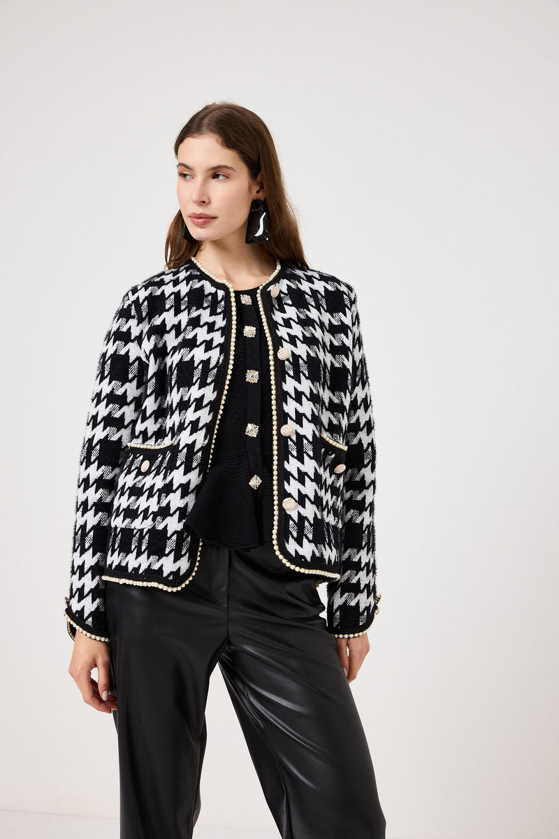 Giacca in ciniglia pied de poule FEDERICA BI ( due colori )