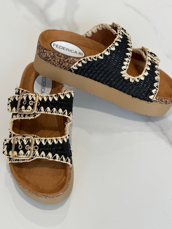 Sabot nero con fibbia FEDERICA BI
