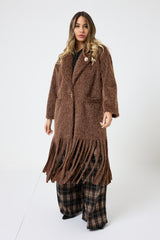 Cappotto lungo con frange FEDERICA BI ( due colori )