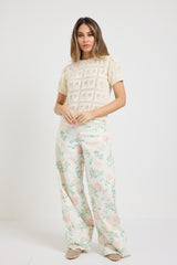 Denim palazzo floreale FEDERICA BI