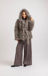 Pantalone grigio tartan FEDERICA BI