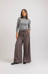 Pantalone grigio tartan FEDERICA BI