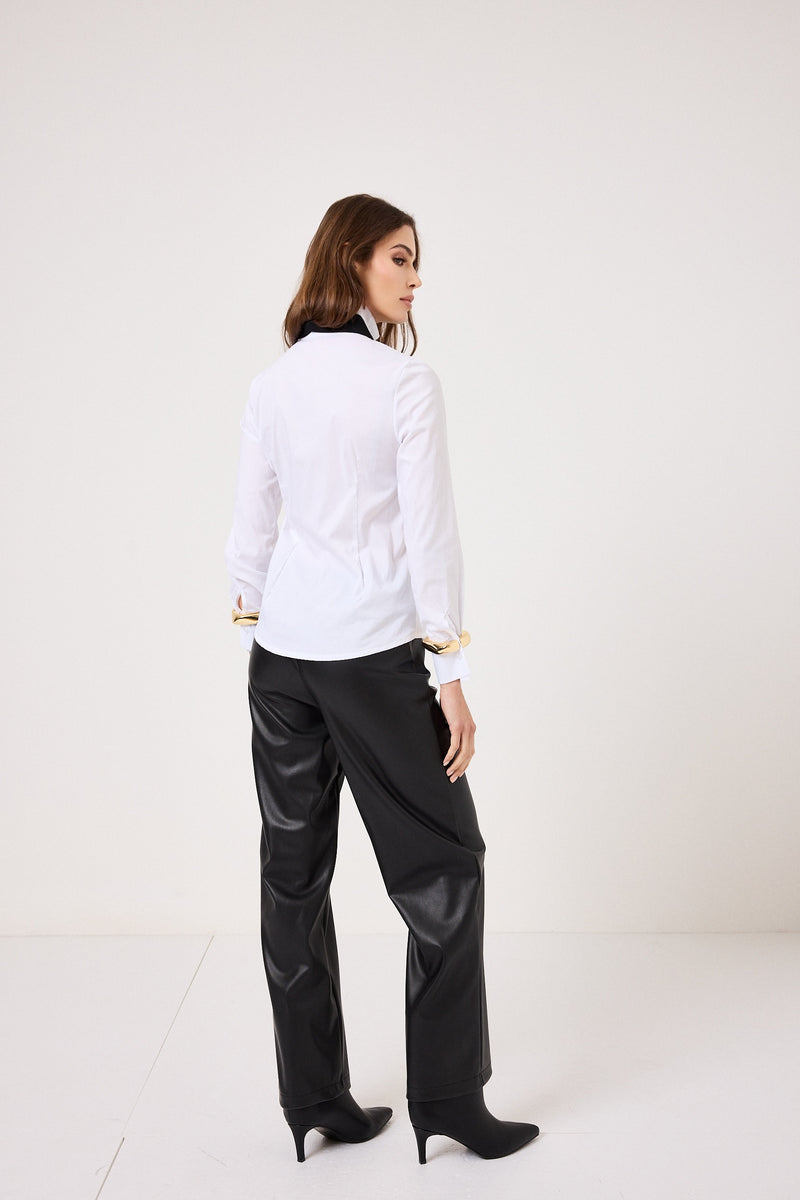 Pantalone nero in ecopelle FEDERICA BI