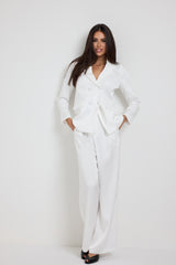 Tailleur in raso bianco FEDERICA BI