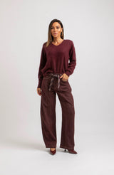 Maglia bordeaux lana e cachemire FEDERICA BI