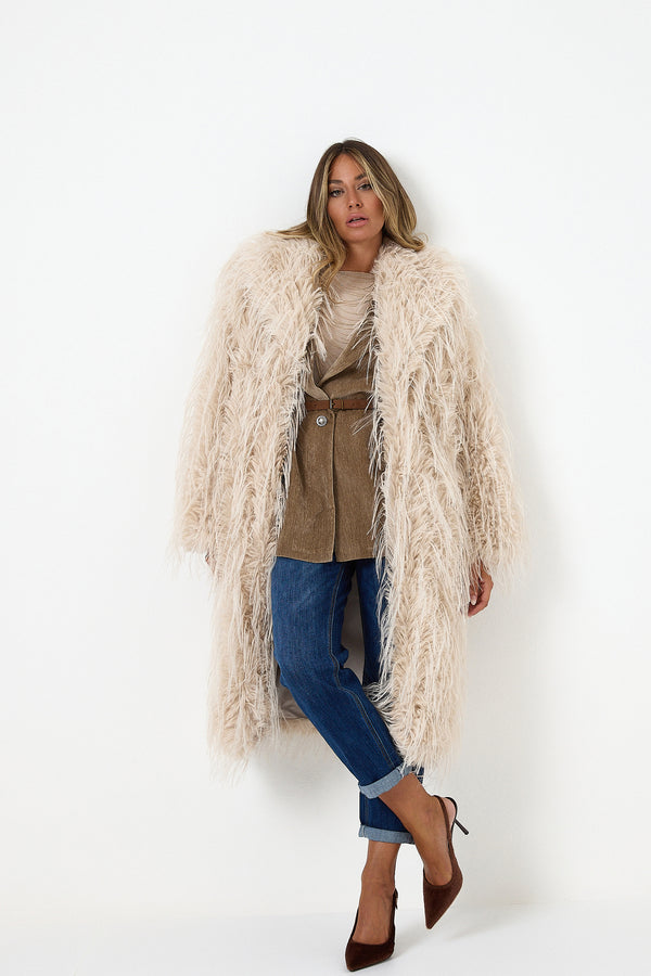 Ecopelliccia beige FEDERICA BI
