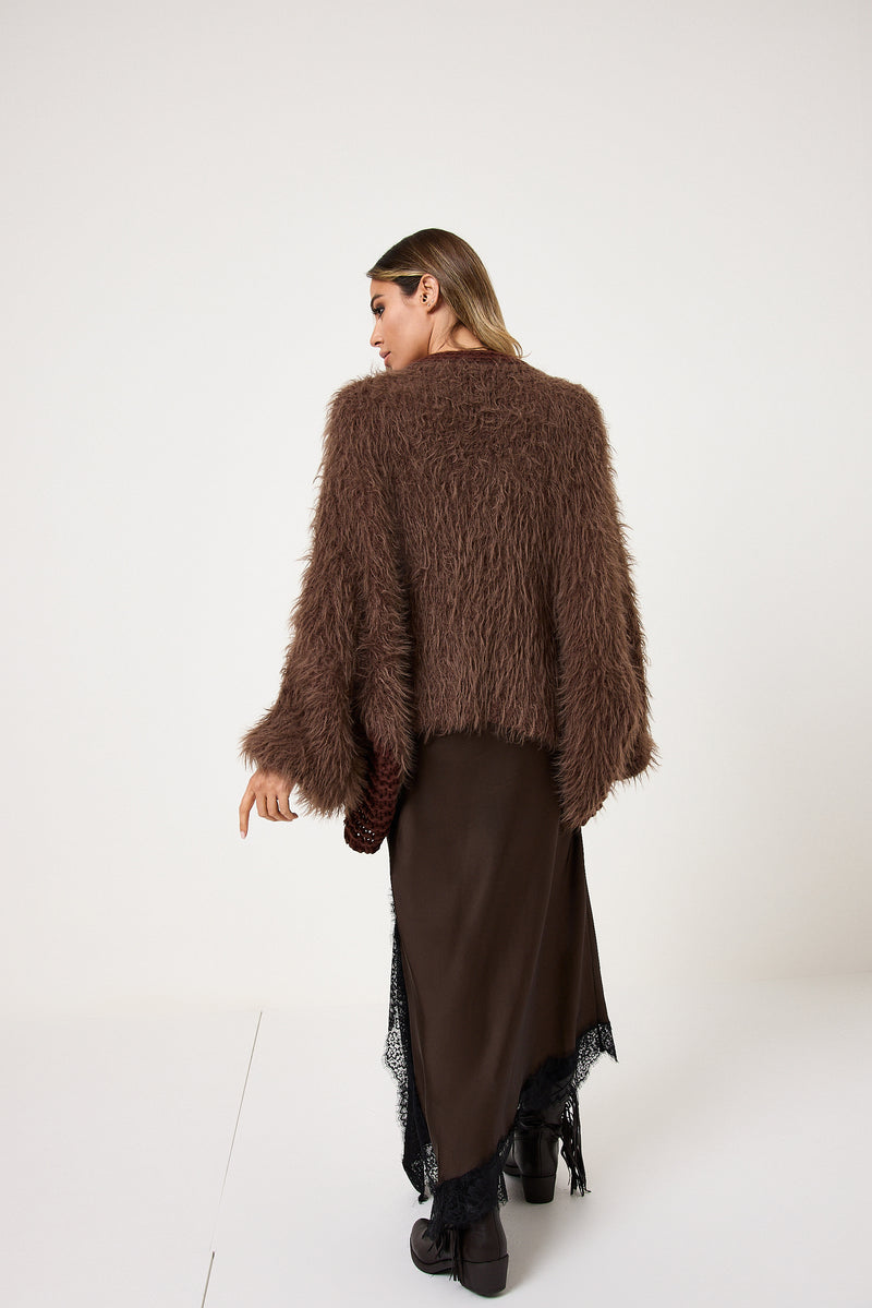 Cardigan treccia e ciniglia FEDERICA BI ( vari colori )