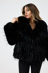 Ecopelliccia nera FEDERICA BI