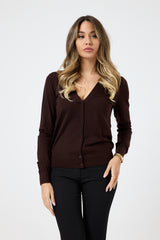 Cardigan moro in lana moro FEDERICA BI