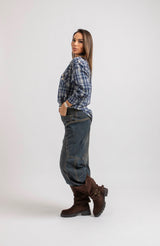 Camicia tartan cristallini e spilla FEDERICA BI