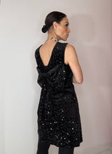 Abito fiocco in velluto e paillettes FEDERICA BI