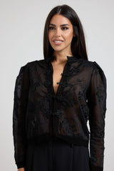 Camicia in sangallo nera FEDERICA BI