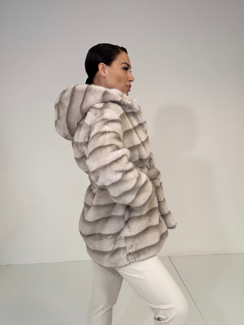 Ecovisone con cappuccio beige FEDERICA BI