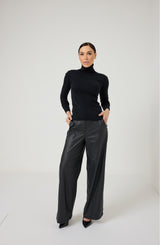 Pantalone nero in similpelle FEDERICA BI