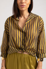 Camicia riga verde acido FEDERICA BI