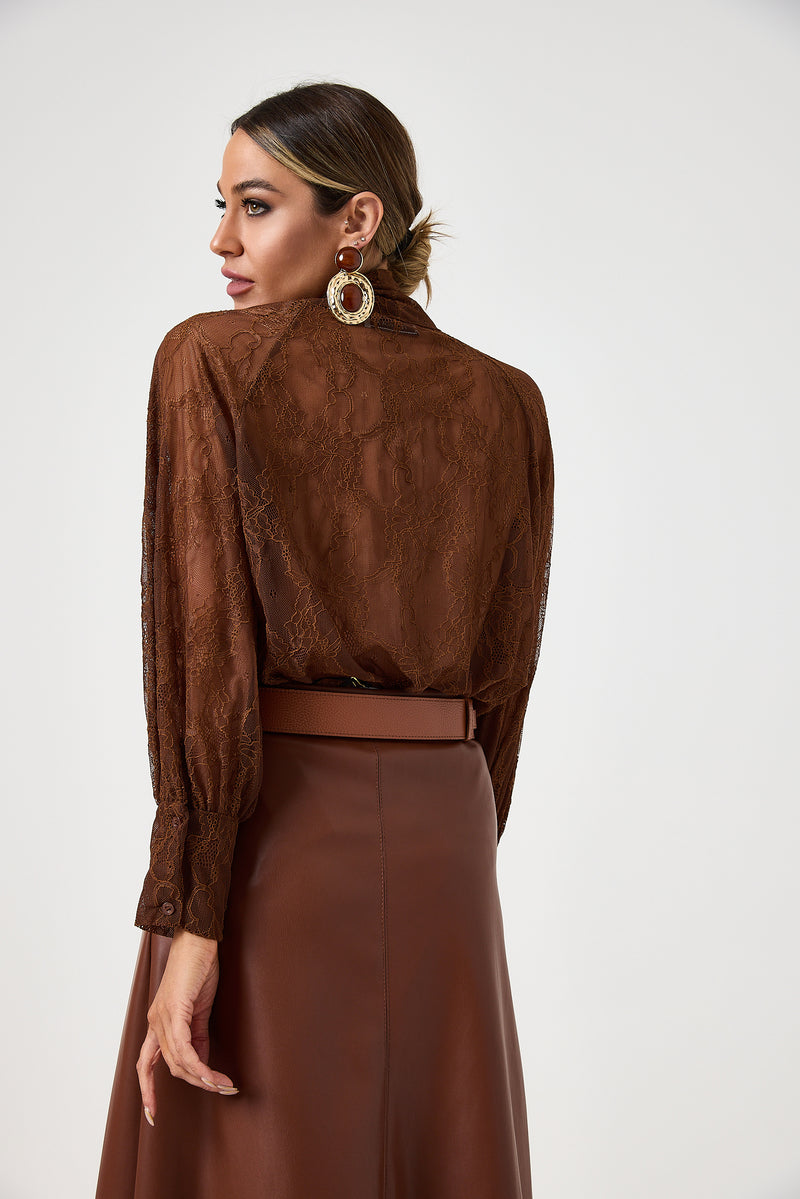 Gonna in similpelle coccio FEDERICA BI