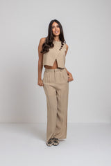 Tailleur beige bottoni FEDERICA BI