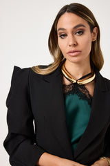 Blazer nero spallina FEDERICA BI
