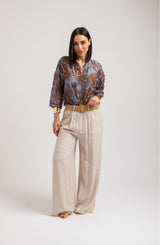 Pantalone in viscosa beige light FEDERICA BI