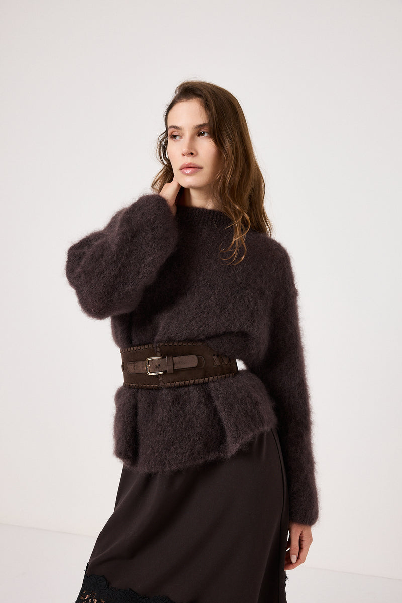 Maglione kid mohair moro FEDERICA BI