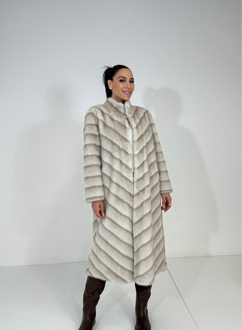Ecovisone lungo beige FEDERICA BI