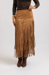 Gonna in suede frange FEDERICA BI